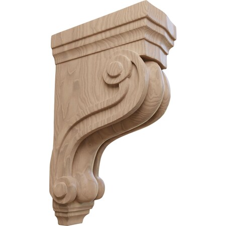 Ekena Millwork 3 3/8"W x 6 1/2"D x 10 1/2"H Boston Traditional Scroll Corbel, Mahogany COR03X06X10TSGM